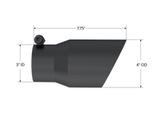 Load image into Gallery viewer, MBRP Tip 3in Round x 4in Inlet OD Dual Walled Angled Black Tip - Fits all 3in Exhausts - T5122BLK