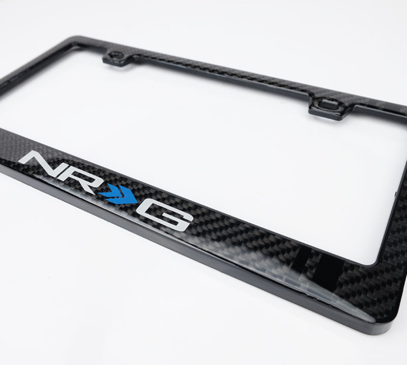 NRG Carbon License Plate Frame/ Fiber Poly Dip Finish Wet w/ NRG Logo - CARB-P200N