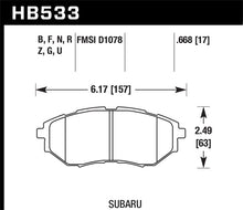Load image into Gallery viewer, Hawk 2006-2007 Subaru B9 Tribeca Limited HPS 5.0 Front Brake Pads - HB533B.668