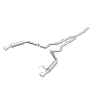 Load image into Gallery viewer, MagnaFlow Cat-Back 15-16 Ford Mustang 2.3L L4 Competition SS 3in Dual Split Rear 4.5in Black Tips - 19256