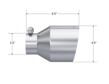 Load image into Gallery viewer, MBRP Universal Stainless Steel Tip 2.5in ID / 4.5in OD Out / 6.5in Length Angle Cut Single Wall - T5191
