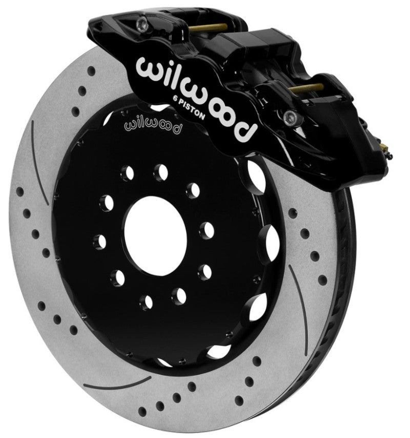 Wilwood AERO6 Front Big Brake Kit 14.00in Drilled Black Rotor - 97-13 Chevrolet Corvette C5/C6/Z06 - 140-15705-D