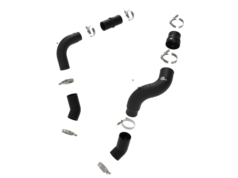 aFe BladeRunner 3in & 3-1/2in AL Hot and Cold Charge Pipe Kit Black RAM Diesel Trucks 25-26 L6-6.7L - 46-20814-B