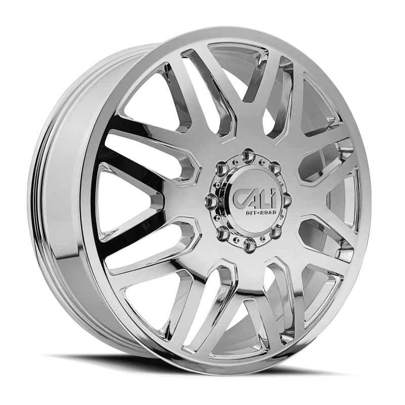 Cali Off-Road 9115D Invader Dually 24x8.25 / 8x165.1 BP / 115mm Offset / 121.3mm Hub Chrome Wheel - 9115D-24881CF115