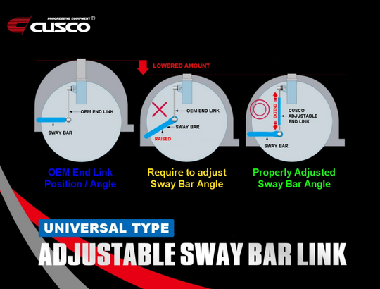Cusco Universal Adjustable Front Sway Bar End Link Set(305mm-335mm) - 00B 318 A30
