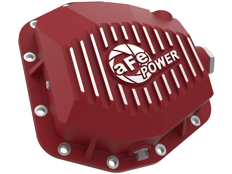 aFe 20-23 Jeep Gladiator JT (Dana M220) Pro Series Rear Differential Cover Red w/ Machined Fins - 46-71190R