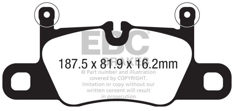 EBC 2016+ Porsche 911 (991/2 w/Cast Iron Rotors) 3.0TT Carrera Bluestuff Rear Brake Pads - DP52371NDX