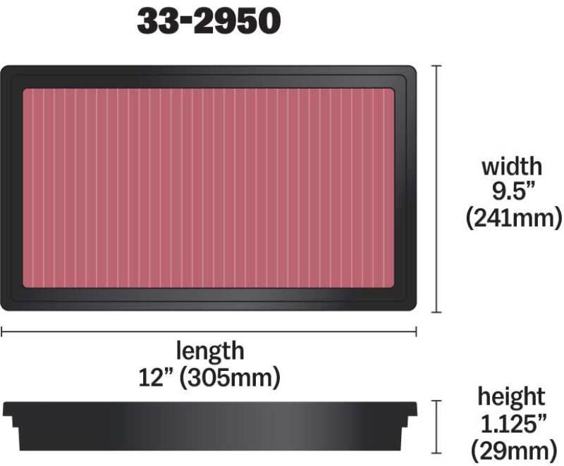 K&N 08 Ford Falcon FG Territory Drop In Air Filter - 33-2950