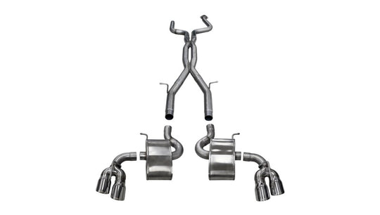 Corsa 2016-2024 Chevy Camaro SS 6.2L Xtreme+ 2.75in Cat-Back Dual Rear Exit w/ Twin 4in PolishedTips - 14770