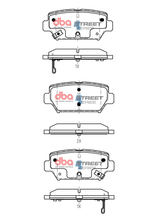 DBA 18-22 Mitsubishi Eclipse Cross (w/Manual Parking Brake) Street Series Rear Brake Pads - DB15254SS