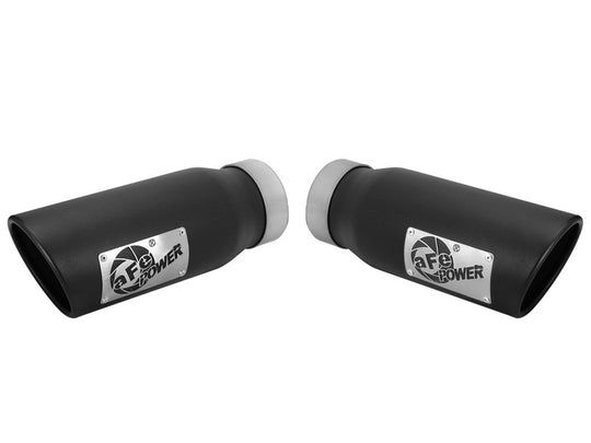 aFe MACHForce-XP 3.5in 409 Stainless Steel Exhaust Tip 3.5in x 4.5in Out x 12in L Clamp-On - 49T35456-B12