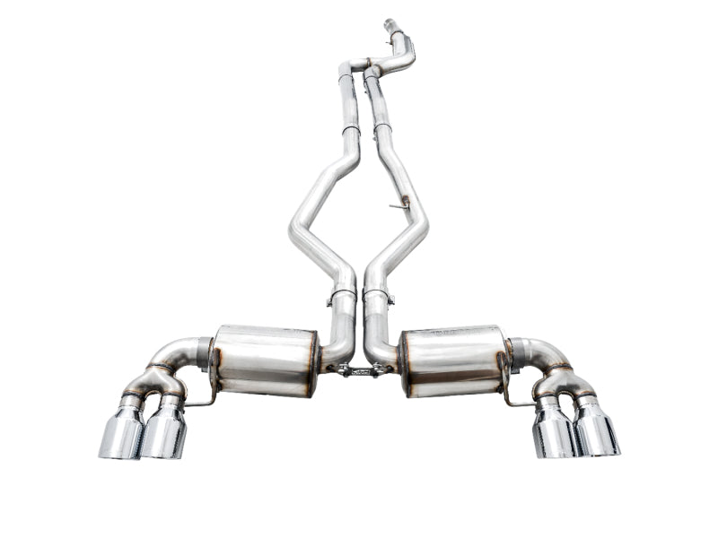 AWE Tuning 2019+ BMW M340i (G20) Non-Resonated Touring Edition Exhaust - Quad Chrome Silver Tips - 3015-42148