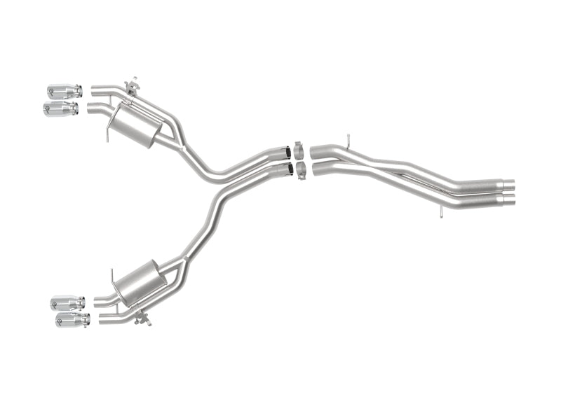 aFe 18-20 Audi RS5 Coupe MACH Force-Xp 3in to 2.5in 304 SS Axle-Back Exhaust System-Quad Polish Tips - 49-36427-P