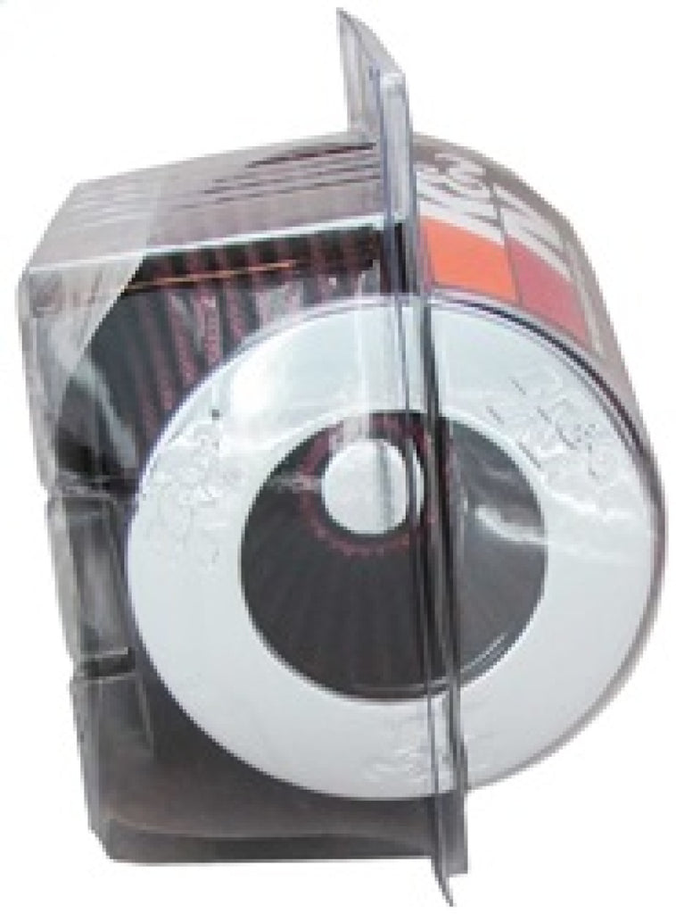 K&N Universal Air Filter Chrome Round Tapered Red - 4in Flange ID x 1.125in Flange Length x 5.5in H - RG-1001RD