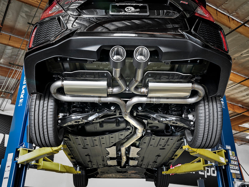 aFe Takeda 3in 304 SS Cat-Back Exhaust System w/ Carbon Tips 2017+ Honda Civic Si (4dr) I4 1.5L (t) - 49-36621-1C