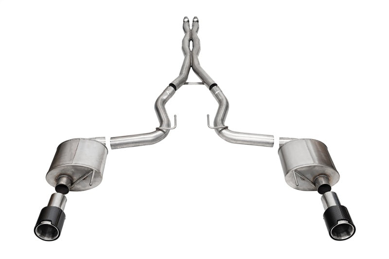 Corsa 2024 Ford Mustang GT Coupe 3in Sport Cat-Back Exhaust - 4.5in Carbon Fiber Tips - 21255CF