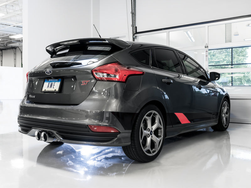AWE Tuning Ford Focus ST Touring Edition Cat-Back Exhaust - Non-Resonated - Chrome Silver Tips - 3015-32092