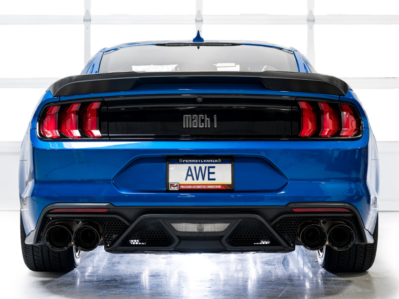 AWE Tuning 21-23 Ford Mustang Mach 1 SwitchPath Cat-Back Exhaust w/ Quad Diamond Black Tips - 3025-43551