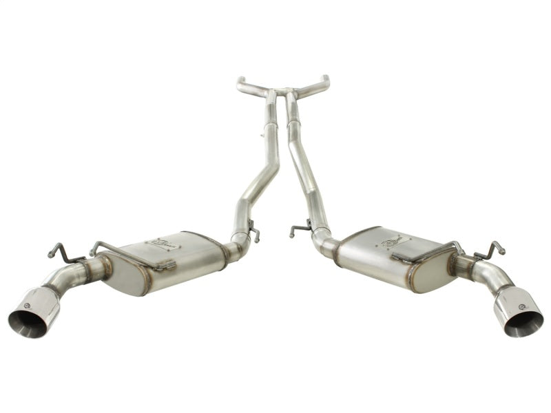 aFe MACHForce XP Exhaust 2.5in Stainless Steel CB/10-13 Chevy Camaro V6-3.6L (td) (polished tip) - 49-44042-P