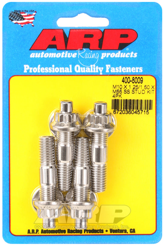 ARP M10 X 1.25/1.50 X 55mm Broached Stud Kit (4 pcs) - 400-8009