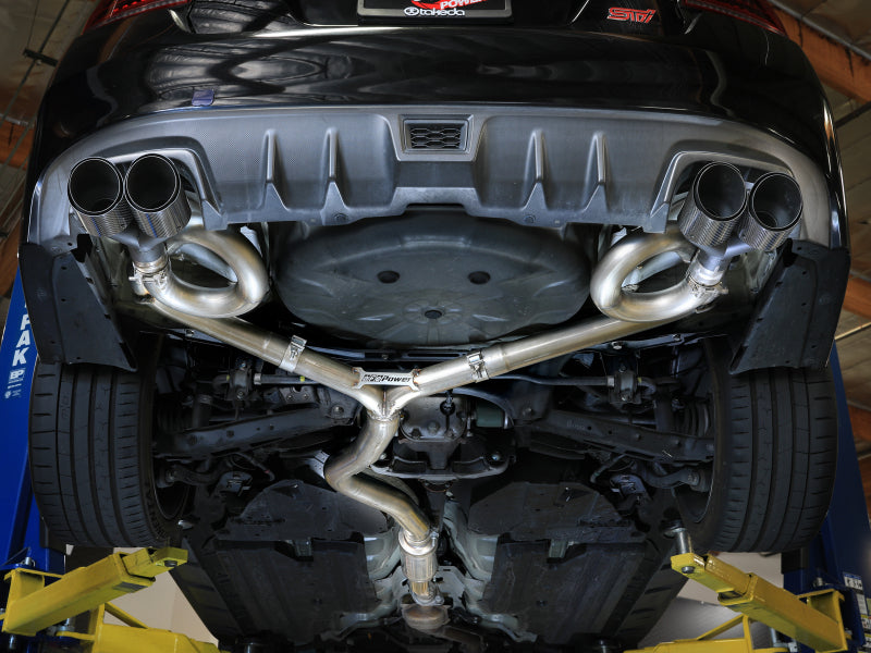 aFe Subaru WRX/STi 15-21 H4-2.0/2.5L Takeda 3in to 2-1/2in Stainless Cat-Back Exhaust Crbn Fiber Tip - 49-36810-C