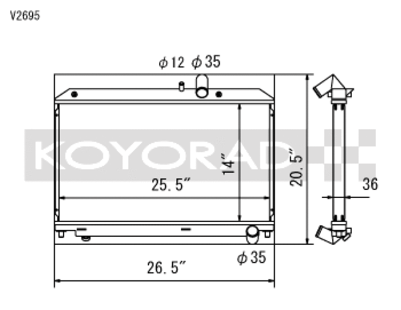 Koyo 04-08 Mazda RX-8 1.3L (MT) Radiator - V2695