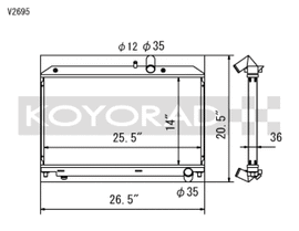 Koyo 04-08 Mazda RX-8 1.3L (MT) Radiator - V2695