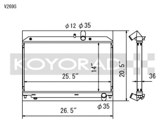 Koyo 04-08 Mazda RX-8 1.3L (MT) Radiator - V2695
