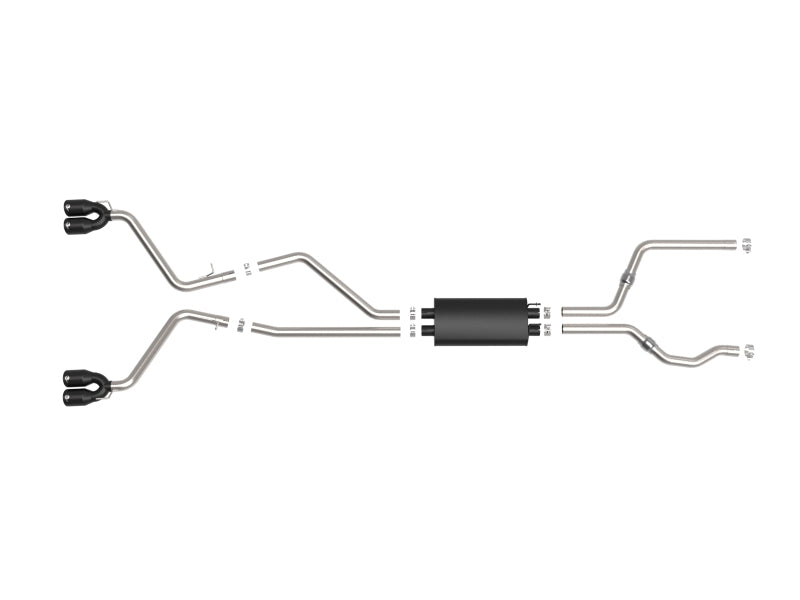 aFe MACH Force-Xp 2.5in. 304 SS C/B Exhaust 20-21 Ford Explorer V6-3.0L - Black Tip - 49-33139-B