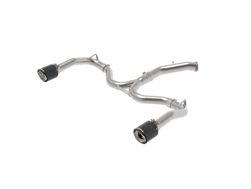 aFe Takeda 20-21 Kia Forte GT 1.6L (t) 3in to 2.5in SS Axle-Back Exhaust System w/ Carbon Fiber Tips - 49-37037-C