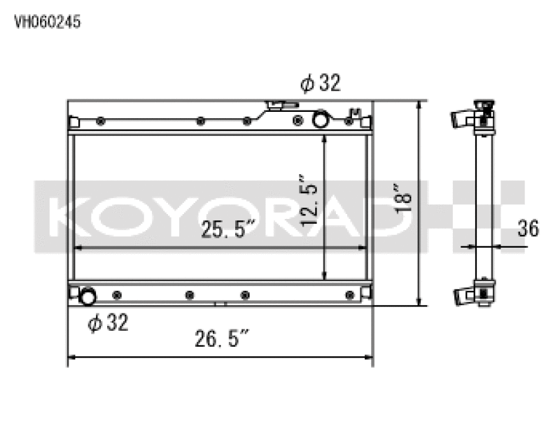 Koyo 89-97 Mazda MX-5 Miata 1.6/1.8L (MT) Radiator - VH060245