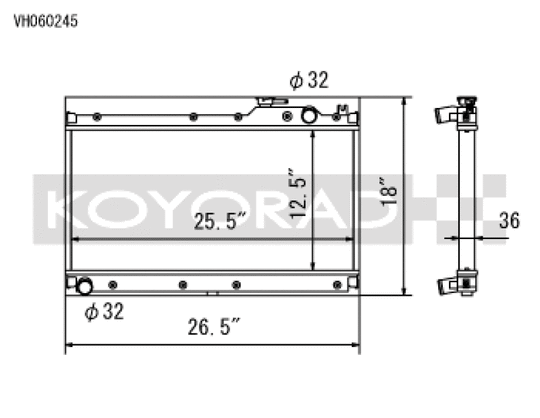 Koyo 89-97 Mazda MX-5 Miata 1.6/1.8L (MT) Radiator - VH060245