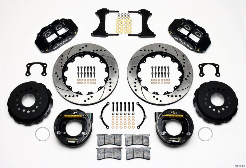 Wilwood Narrow Superlite 4R Rear P-Brk Kit 14.00in Drilled New Big Ford 2.50in Offset - 140-10012-D