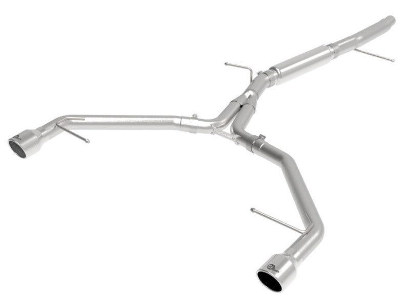 aFe MACHForce XP 3in-2.5in SS Exhaust Axle-Back 17-19 Audi A4 (B9) L4-2.0L (t) - Polished - 49-36419-P
