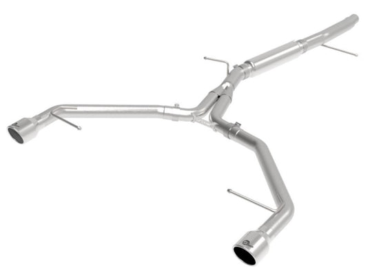 aFe MACHForce XP 3in-2.5in SS Exhaust Axle-Back 17-19 Audi A4 (B9) L4-2.0L (t) - Polished - 49-36419-P