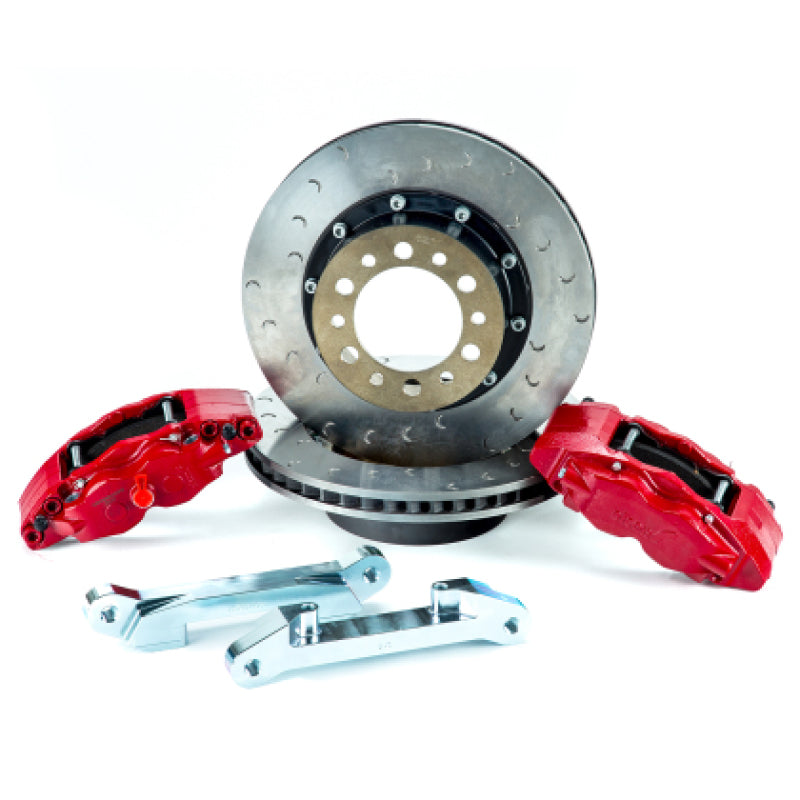 Alcon 2007+ Jeep JK w/ 5x5.5in Hub 357x32mm Rotor 4-Piston Red Calipers Front Brake Upgrade Kit - ALABKF5459AX13