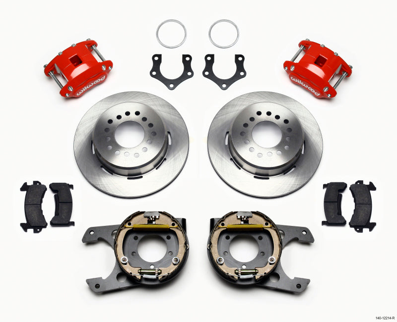 Wilwood D154 P/S Park Brake Kit Red Mopar/Dana 2.36in Off w/Snap Ring Bearing - 140-12214-R