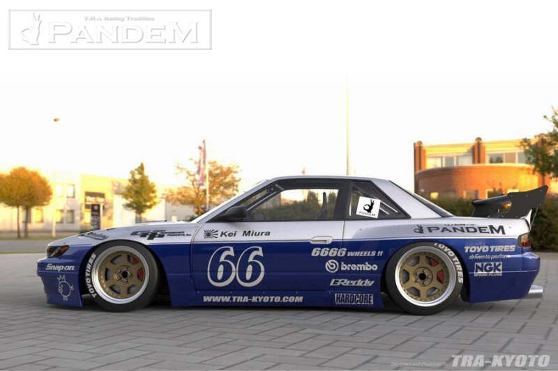 GReddy 89-94 Nissan 240SX Coupe w/ Silvia Headlights Pandem S13 Full Wide-Body Aero Kit w/o GT Wing - 66920280