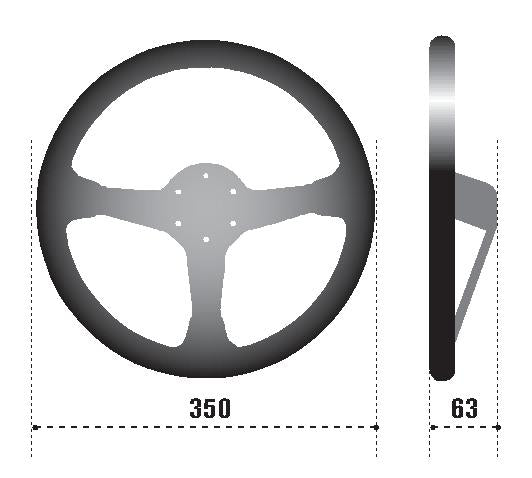 Sparco Steering Wheel 345 Leather Black - 015R345MLN