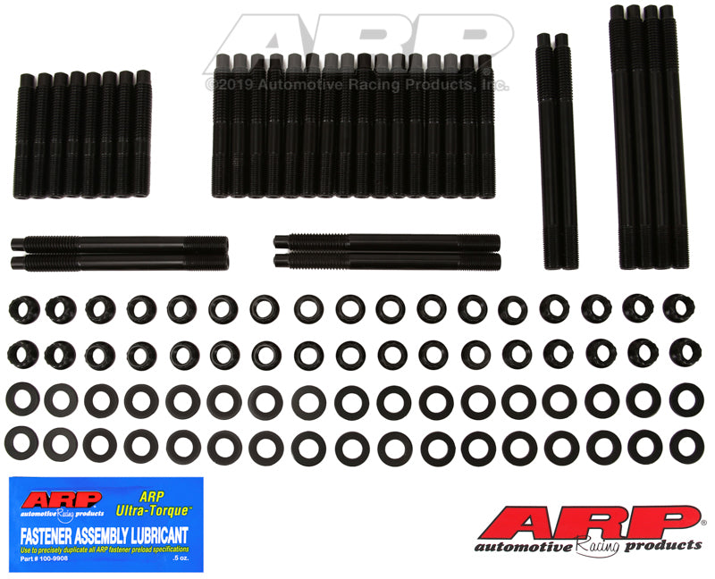 ARP SB Chevy Rodeck alum Black w/Brod cntd valve hds 12pt Head Stud Kit - 234-4711