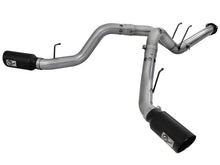 Load image into Gallery viewer, aFe Large Bore-HD 4in 409 Stainless Steel DPF-Back Exhaust w/Black Tip 15-16 Ford Diesel V8 Trucks - 49-43122-B