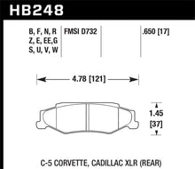Load image into Gallery viewer, Hawk 97-06 Corvette (incl C5 Z06) Performance Ceramic Street Rear Brake Pads - HB248Z.650