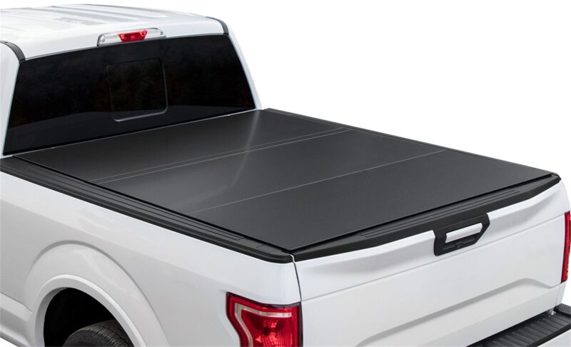Access LOMAX 2022+ Rivian R1T 4ft 6in Bed (w/ OEM Tonneau Track) Tri-Fold Cover - Matte Black - B1080019