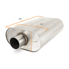 Load image into Gallery viewer, Mishimoto Universal Muffler with 2.5in Center Inlet/Outlet - Brushed - MMEXH-MF-25CCBR