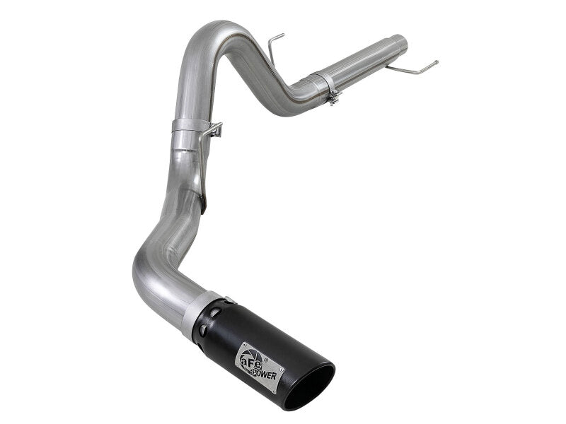 aFe Large Bore-HD 4in 409 SS DPF-Back Exh 18-19 Ford F-150 V6-3.0L (td) w/ Black Tip - 49-43106-B