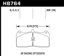 Load image into Gallery viewer, Hawk AP Racing Caliper w/ 36mm Rotor HPS 5.0 Performance Street Brake Pads - HB764B.628