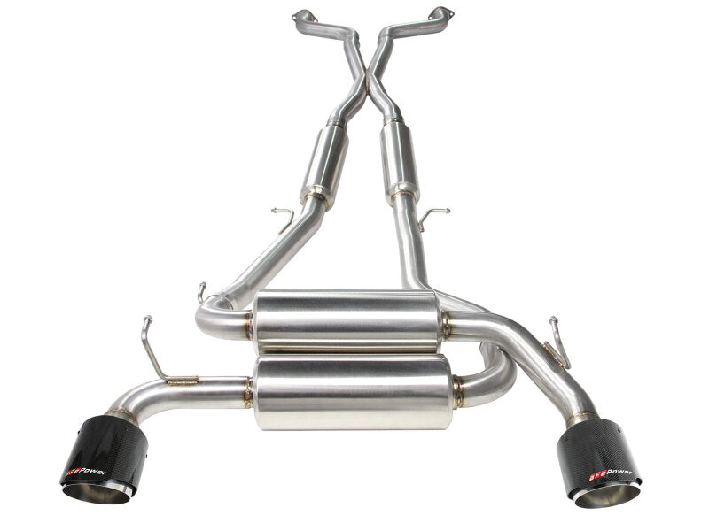 aFe Takeda 2-1/2in 304SS Cat-Back Exhaust Infiniti G37 08-13/Q60 14-15 V6-3.7 w/ Carbon Fiber Tips - 49-36103-C