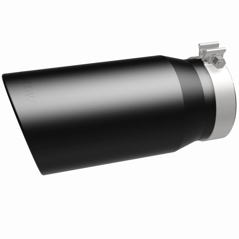 MagnaFlow Tip Stainless Black Coated Single Wall Round Single Outlet 6in Dia 5in Inlet 13in L - 35239