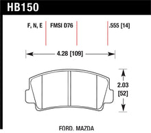 Load image into Gallery viewer, Hawk 79-84 Mazda B2000 / 70-74 RX-2 / 74-78 RX-4 / 79-85 RX-7 Blue 9012 Front Race Brake Pads - HB150E.555