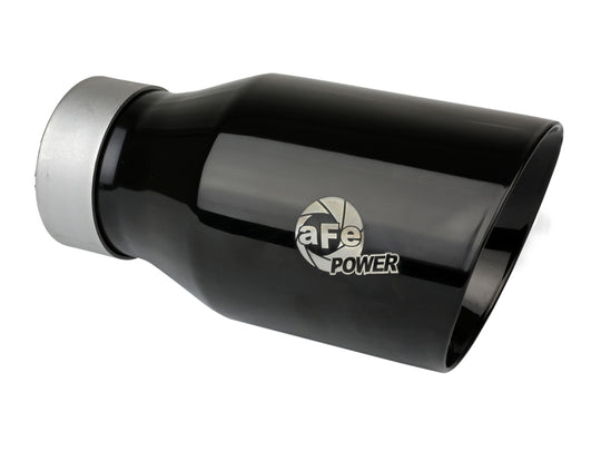 aFe MACH Force-Xp Universal Exhaust Tip 3 IN Inlet x 4-1/2 IN Outlet x 9 IN L- Black Tip - 49T30454-B093